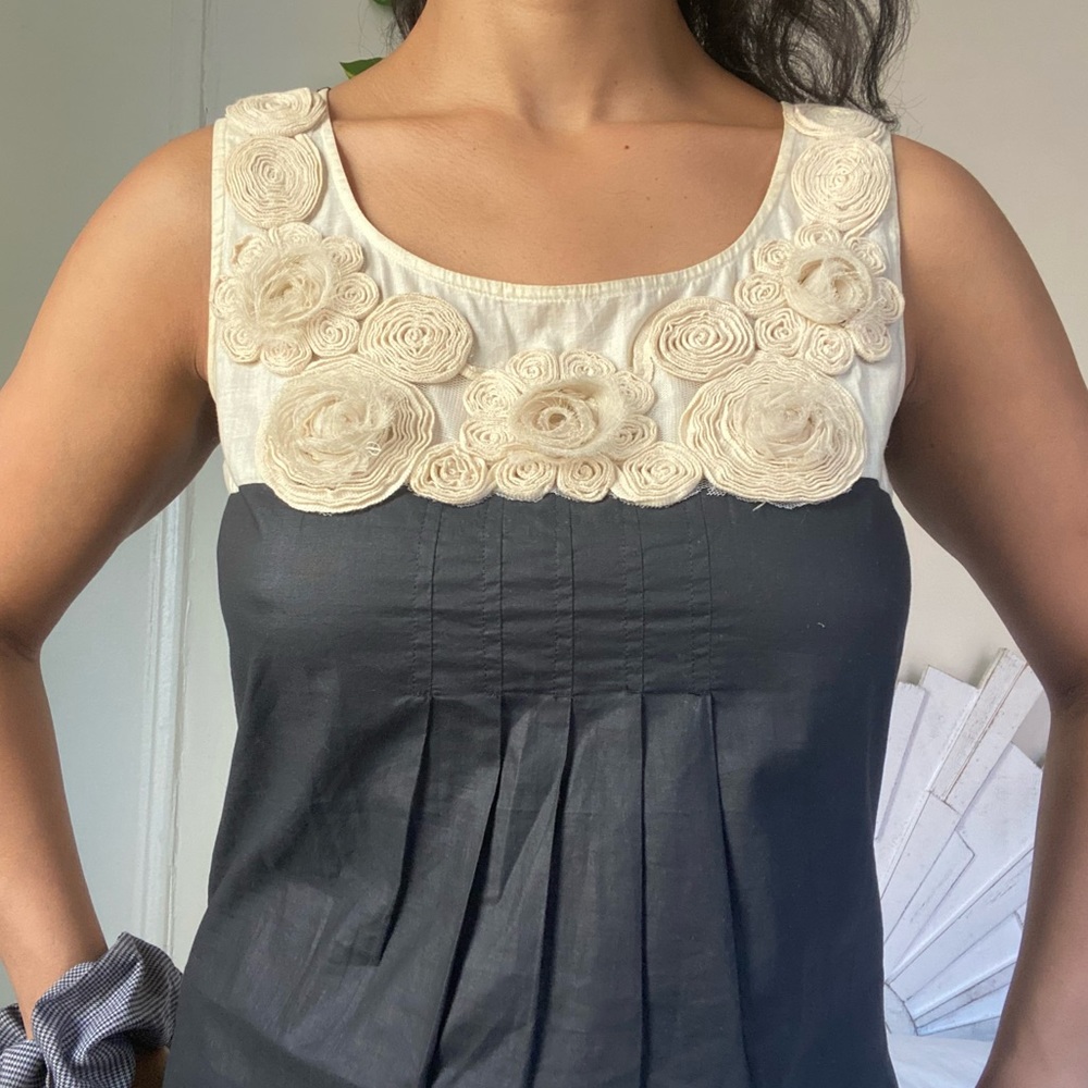 Ruffle Hem Layered Embellished Neckline - Picture 3 of 4